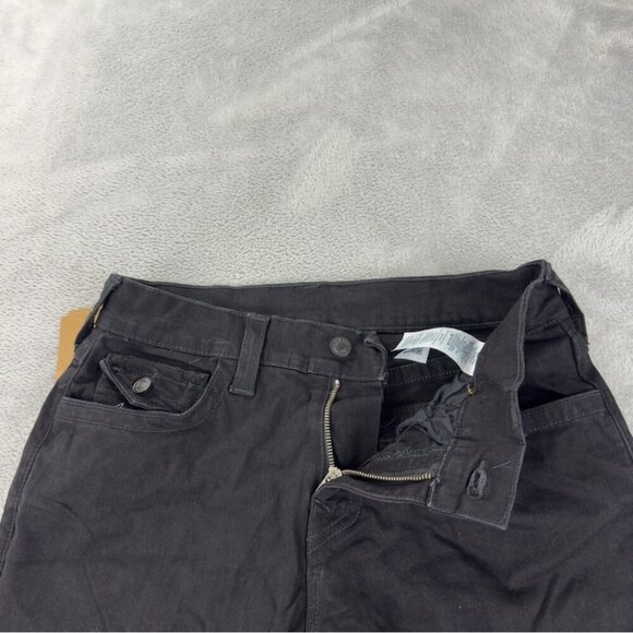 True Religion NWT Ricky Flap SN 32 105713 Men's Size 32x31 Black Straight Flared - Picture 4 of 9